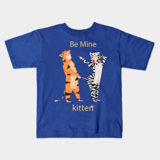 be mine kitten couple valentine Kids T-Shirt